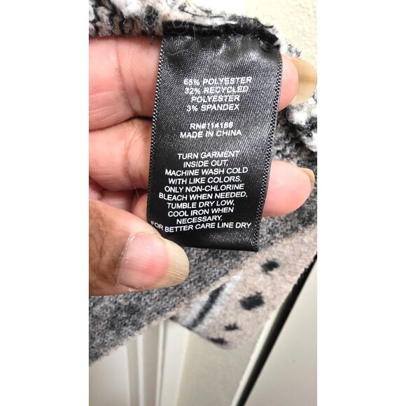 Frye Beige & Black Aztec Open Front Cardigan Sweater M Longline - Picture 6 of 6